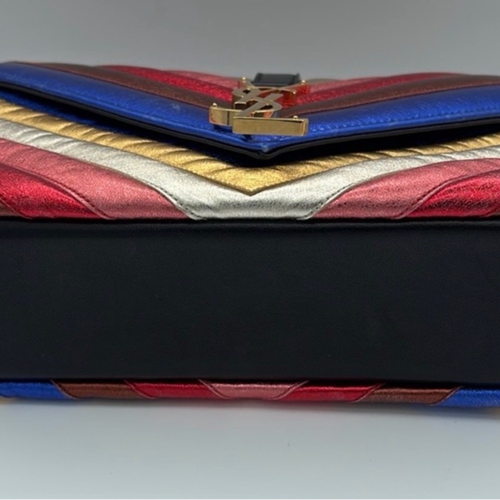 FLASH SALE! Auth. Yves Saint Laurent Multicolor Chevron Shoulder Bag - Picture 4 of 7